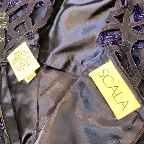 Scala blue beaded gown, size XXL - Picture 3 of 9